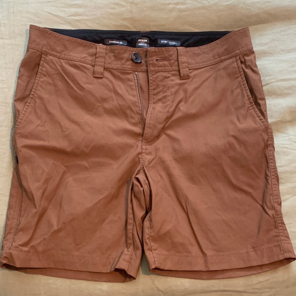 Prana Men's Zion Brown Flat Front Shorts